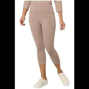 Joy Performance Women's Luxe Capri w/Perfect Pockets Taupe - Regular